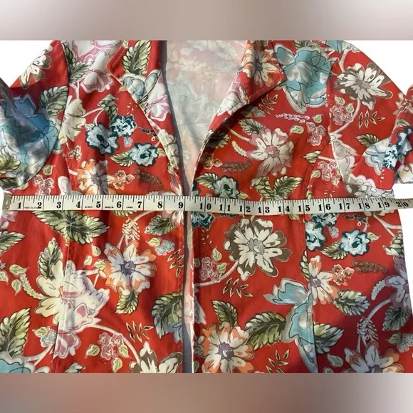 Appleseed’s Floral Open Front Blazer Size M - Picture 8 of 8